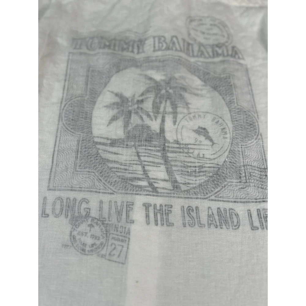 Tommy Bahama Ebroidered‎ Linen 3xl Long Live Island Life